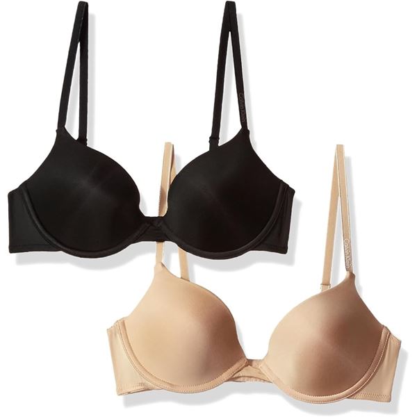 NEW CALVIN KLEIN 2 PACK PUSH UP PLUNGE BRAS SZ 32B