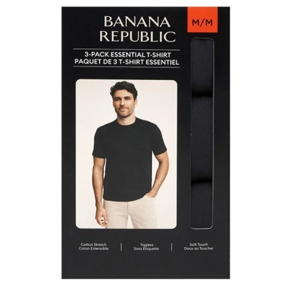 NEW BANANA REPUBLIC 3 PACK ESSENTIAL T SHIRT SZ MD