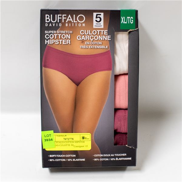 4PK BUFFALO COTTON HIPSTER WOMENS CULOTTE XL