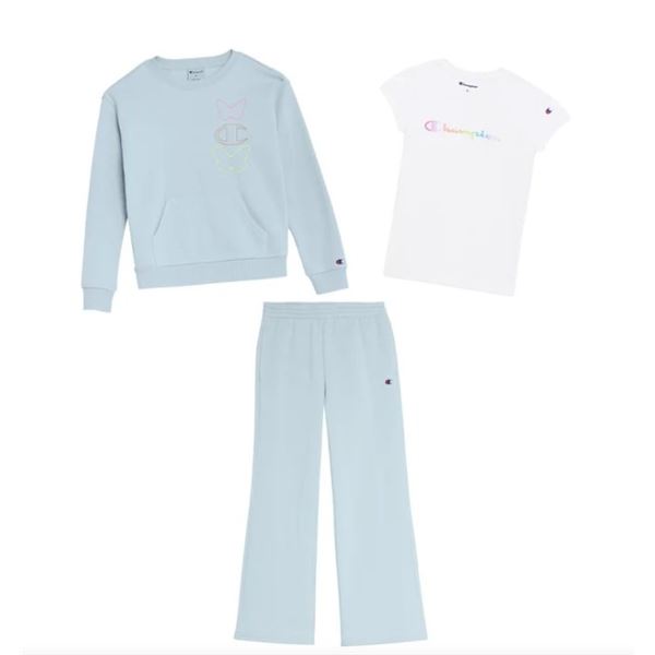 NEW CHAMPION KIDS 3 PC SET GIRLS LIGHT BLUE SZ 2