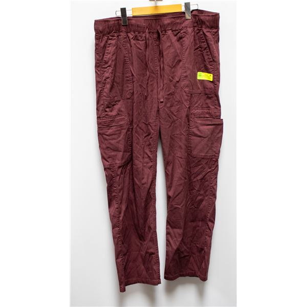 NEW BUFFALO DAVID BITTON BURGUNDY CARGO PANTS SZ L