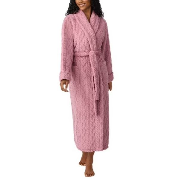 NEW ROOM SERVICE WOMEN'S CABLE TEXTURE PLUSH ROBE