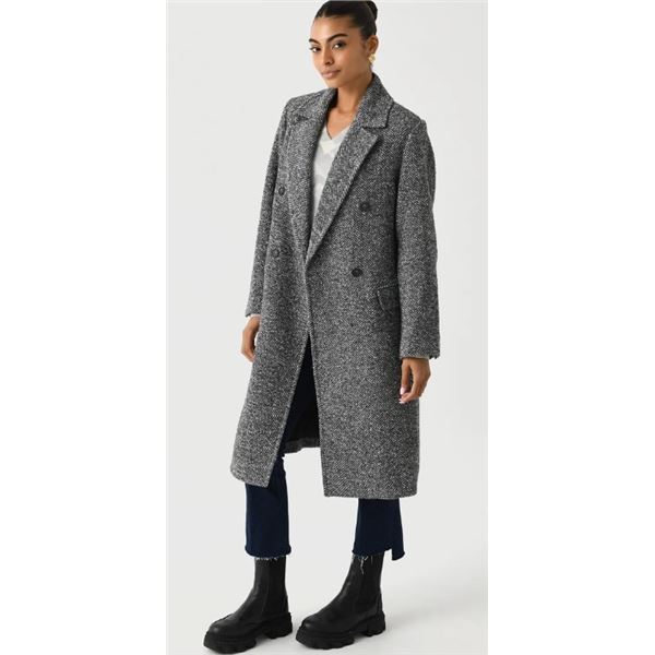 NEW VINCE CAMUTO HERRINGBONE TRENCH COAT SZ SM