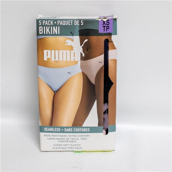 NEW PUMA 5 PK BIKINI SEAMLESS UNDERWEAR SZ XS