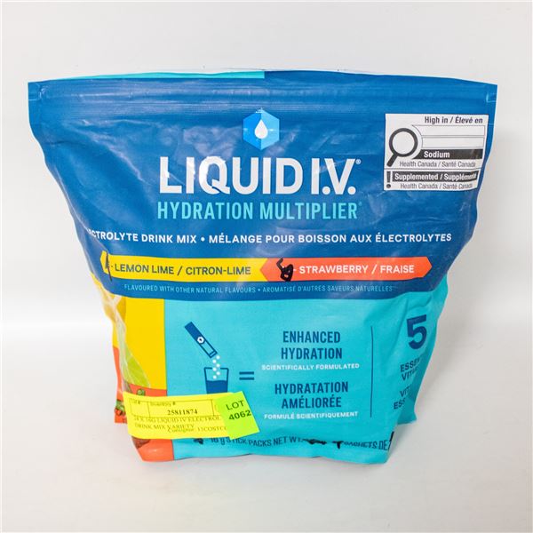 24 X 16G LIQUID IV ELECTROLYTE DRINK MIX VARIETY