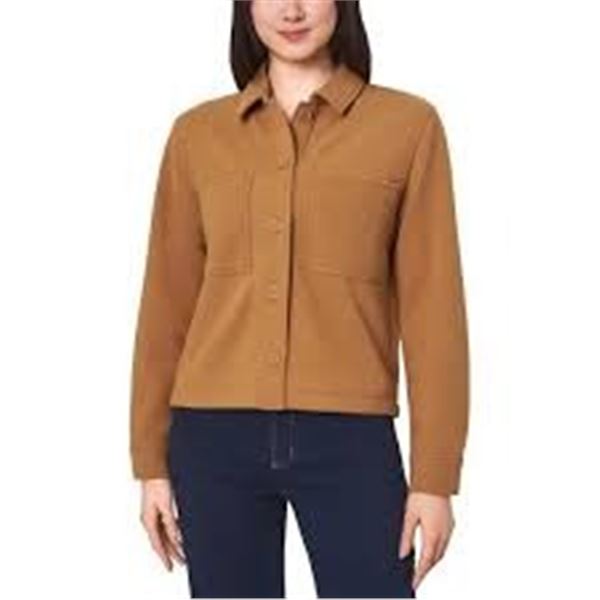 NEW MONDETTA WOMENS CROPPED JACKET BROWN MEDIUM