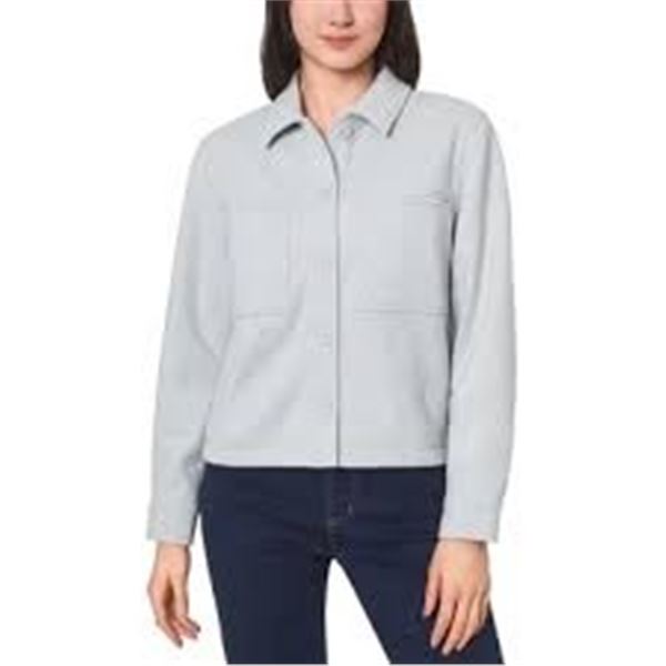 NEW MONDETTA WOMENS CROPPED JACKET GREY MEDIUM