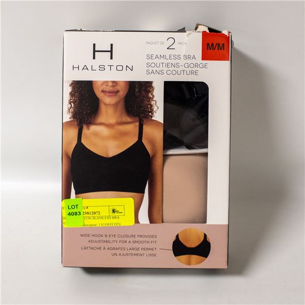 2 PC OF HALSTON SEAMLESS BRA SIZE MED
