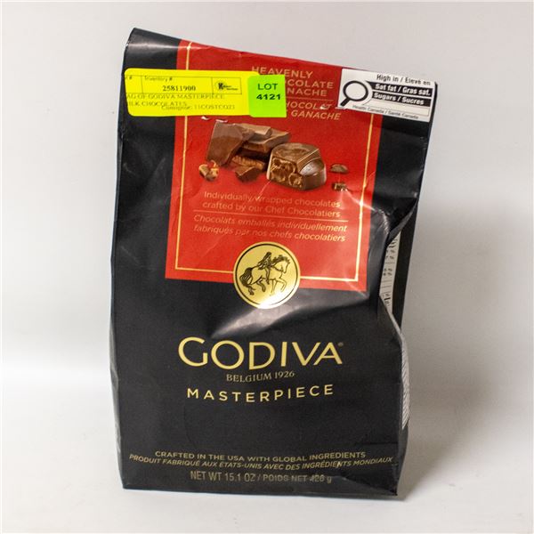 BAG OF GODIVA MASTERPIECE MILK CHOCOLATES