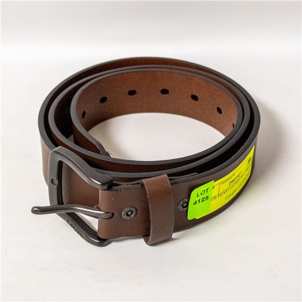 LEVIS MENS LEATHER BELT BROWN XL