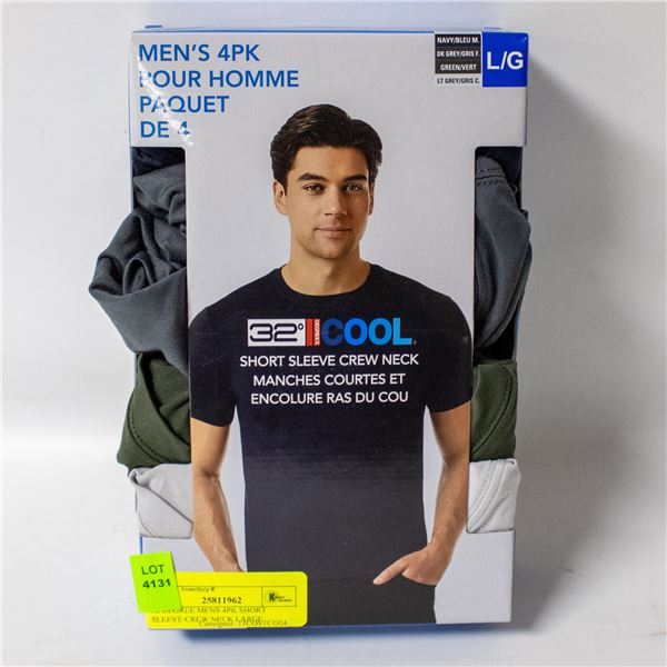 32 DEGREE MENS 4PK SHORT SLEEVE CREW NECK LARGE