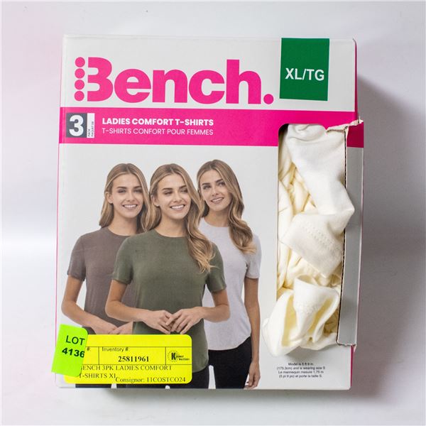 BENCH 3PK LADIES COMFORT T-SHIRTS XL