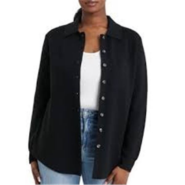 NEW WOMENS COMO VINTAGE SHACKET BLACK SMALL