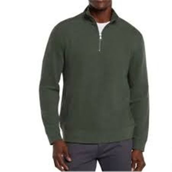 NEW BANANA REPUBLIC 1/4 ZIP DARK GREEN ZIP XL