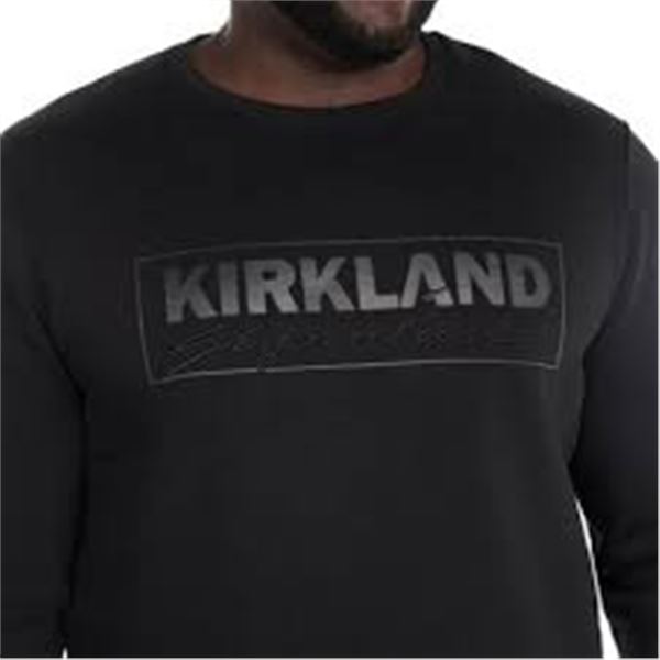 NEW KIRKLAND UNISEX LOGO CREW BLACK MS XL LS XXL