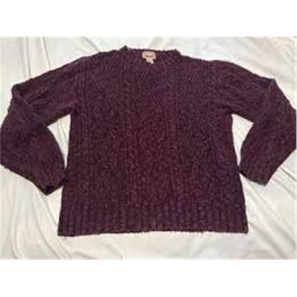 NEW BANANA REPUBLIC CABLE PURPLE SWEATER MEDIUM