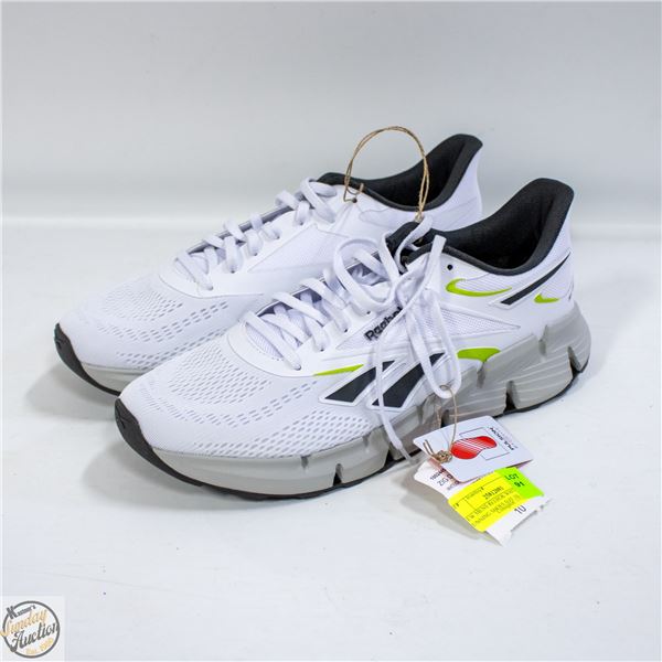 NEW MENS REEBOK WHITE & GREY RUNNING SHOES SIZE 10