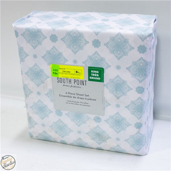 6PC SHEET SET SOUTH POINT KING SIZE