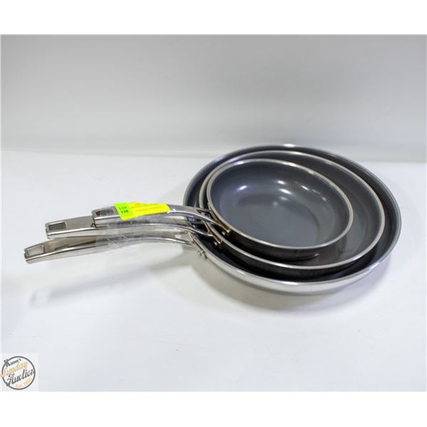 3 PC TRAMONTINA SKILLET SET