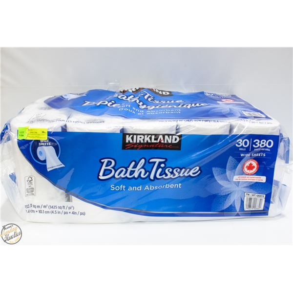 30 ROLLS 425 SHEETS KIRKLAND 2-PLY BATHROOM TISSUE