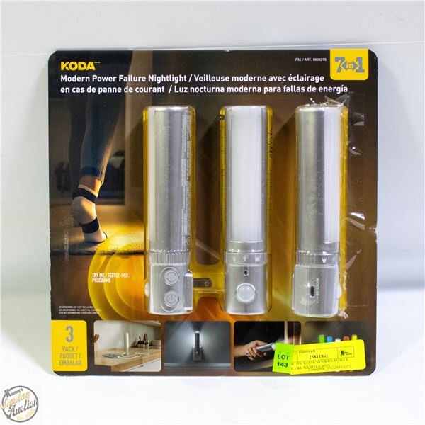 NEW 3PK KODA MODERN POWER FAILURE NIGHTLIGHTS