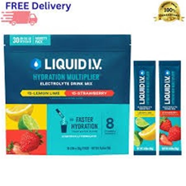 30 X 16G LIQUID IV ELECTROLYTE DRINK MIX VARIETY