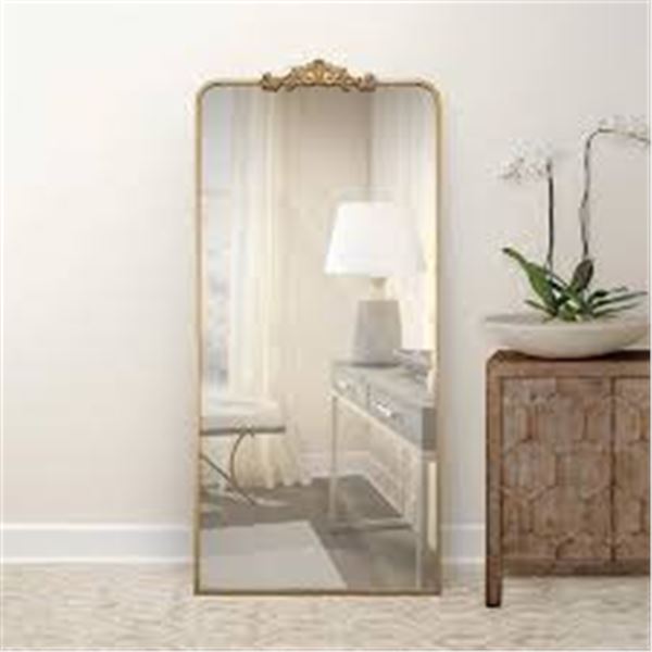NEW RAVENA 30" X 65" FLOOR MIRROR ANTIQUE GOLD