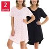 Image 1 : NEW 2PK FLORA NIKROOZ SLEEP DRESS MEDIUM