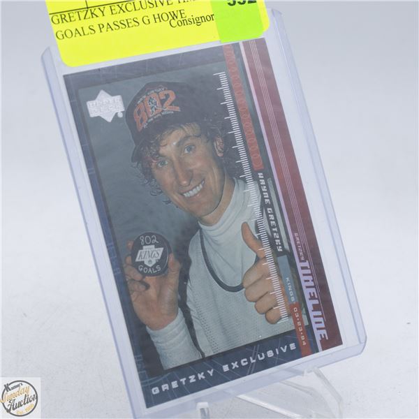GRETZKY EXCLUSIVE TIMELINE 802 GOALS PASSES G HOWE