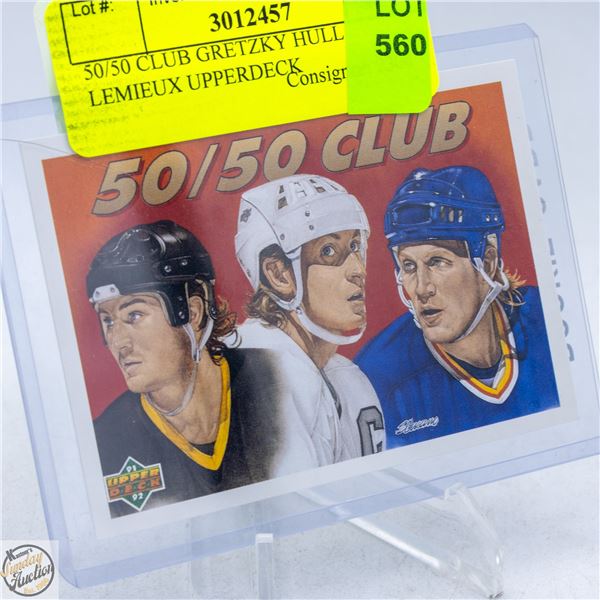 50/50 CLUB GRETZKY HULL LEMIEUX UPPERDECK