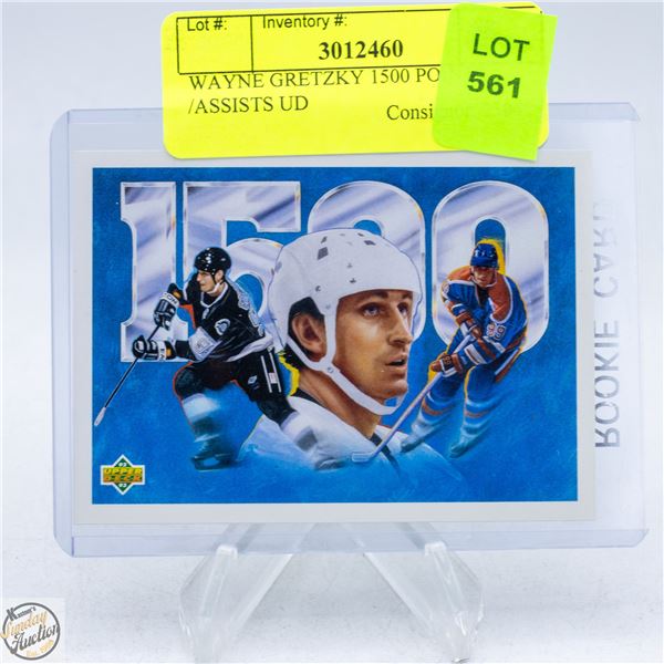 WAYNE GRETZKY 1500 POINTS /ASSISTS UD