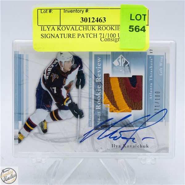 ILYA KOVALCHUK ROOKIE SIGNATURE PATCH 71/100 UD