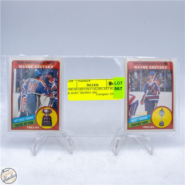 1983-84 GRETZKY OILERS ART ROSS & HART TROPHY OPC