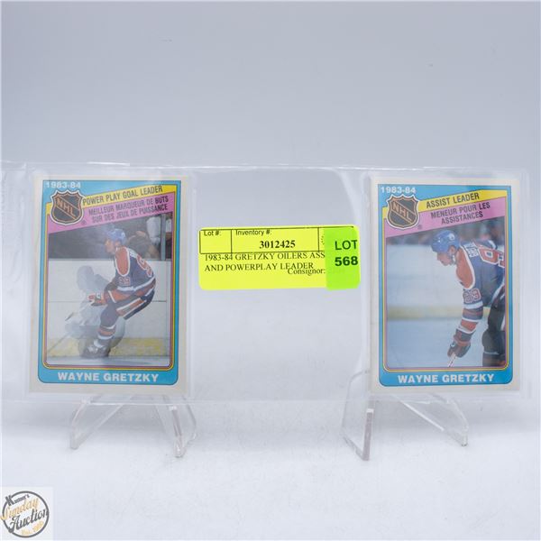 1983-84 GRETZKY OILERS ASSIST AND POWERPLAY LEADER