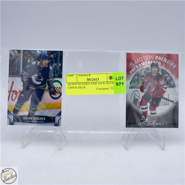 QUINN HUGHES AND JACK HUGHES UPPER DECK
