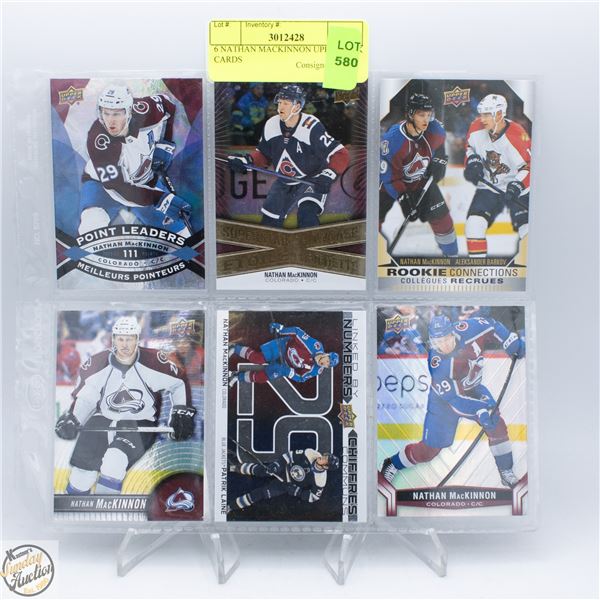 6 NATHAN MACKINNON UPPERDECK CARDS