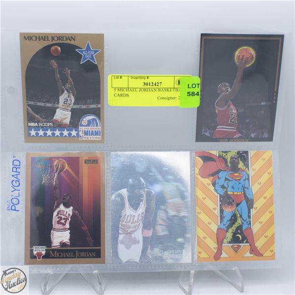 5 MICHAEL JORDAN BASKETBALL CARDS