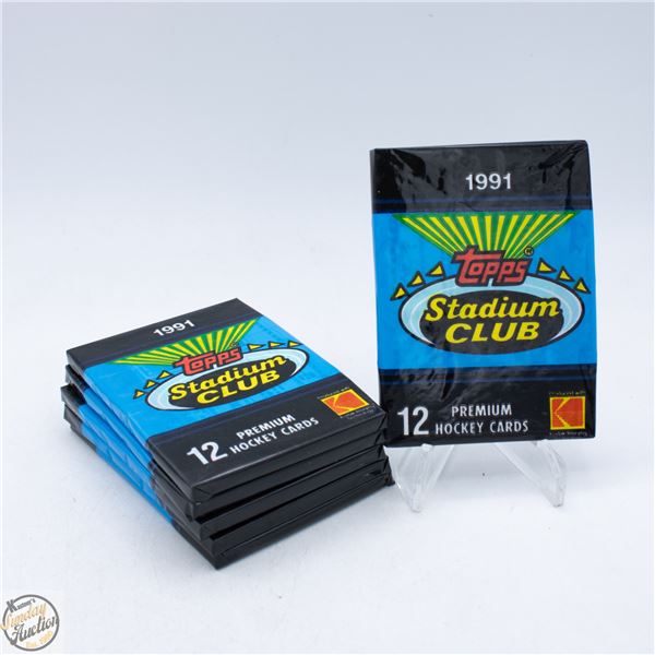 6 SEALED 1991 TOPPS HOCKEY 12 PREMIUM CARDS/PACK