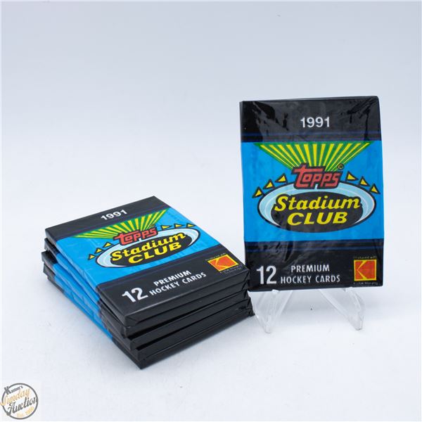 6 SEALED 1991 TOPPS HOCKEY 12 PREMIUM CARDS/PACK