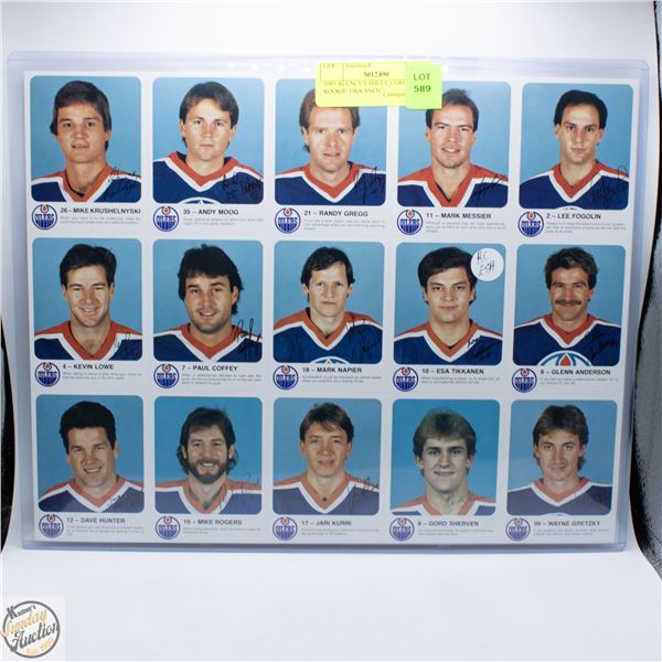 1985-86 UNCUT SHEET 1 GRETZKY ROOKIE TIKKANEN