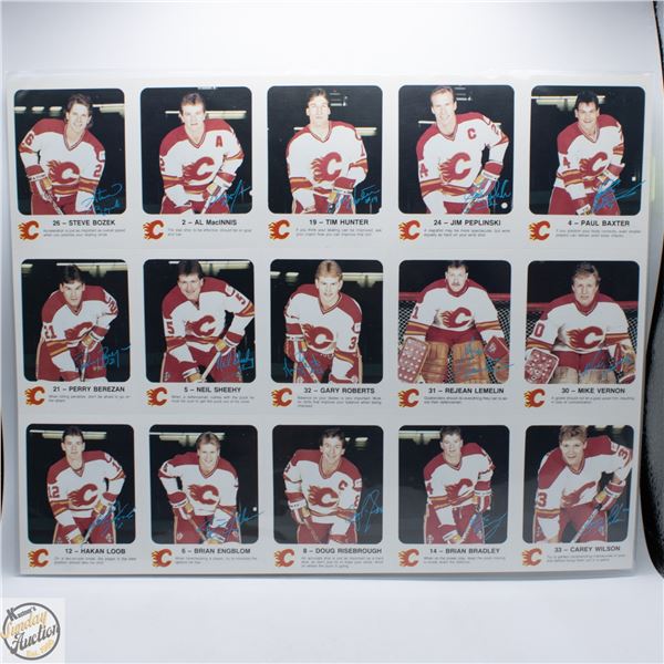 1986-87 UNCUT SHEET MACINNIS VERNON ROBERTS
