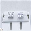 Image 1 : NEW SILVER PLATED SQUARE CUT STUD EARRINGS