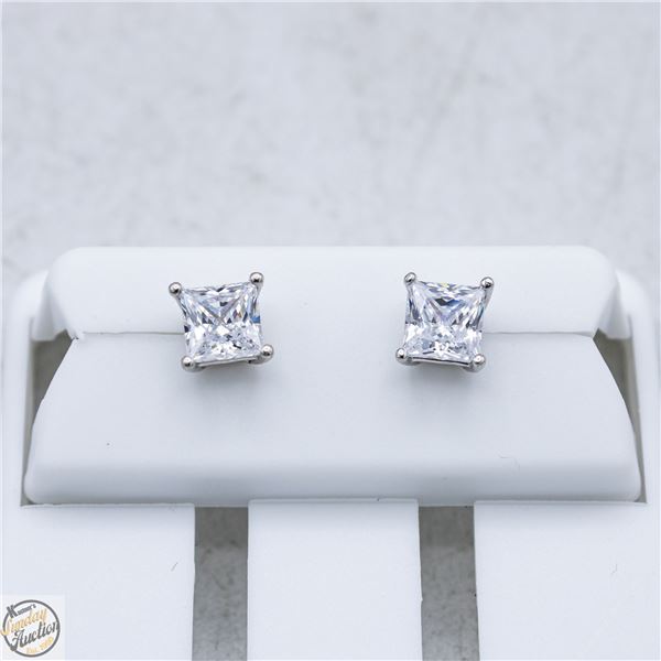 NEW SILVER PLATED SQUARE STUD EARRINGS