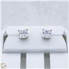 Image 1 : NEW SILVER PLATED SQUARE STUD EARRINGS