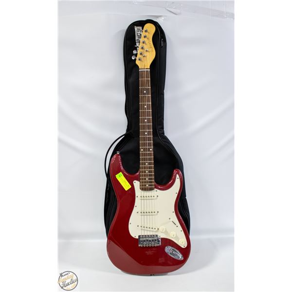 G.BURTON STRAT STYLE ELECTRIC WITH SOFT CASE