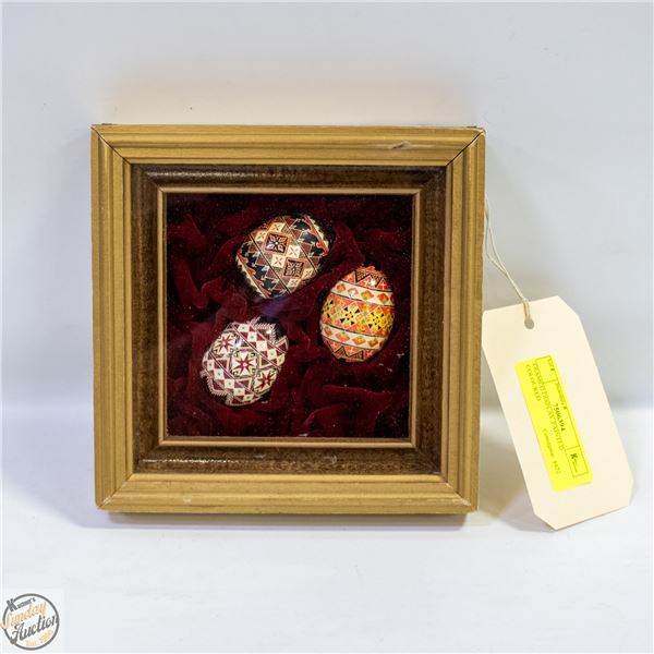 FRAMED DISPLAY PAINTED COLOURED