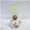 Image 1 : VINTAGE CLAY LAMPO PINK FLOWER DESIGN 14"