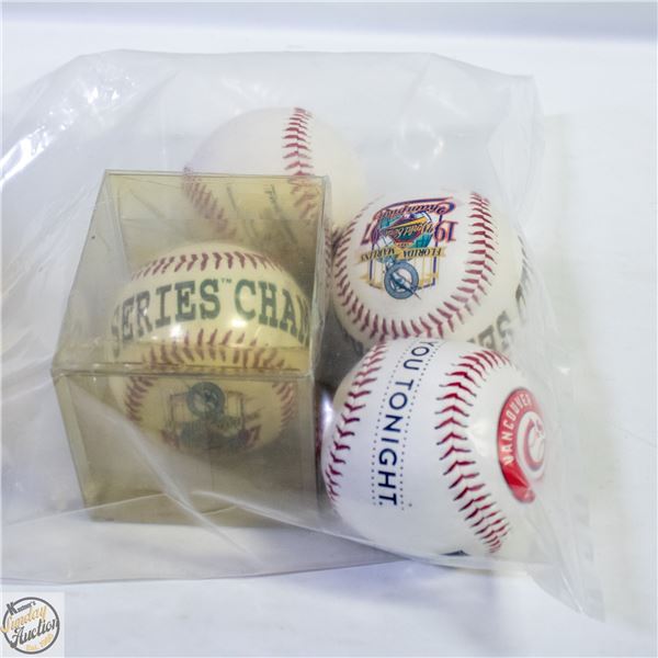 4 BASEBALLS -2 X MARLINS WORLD