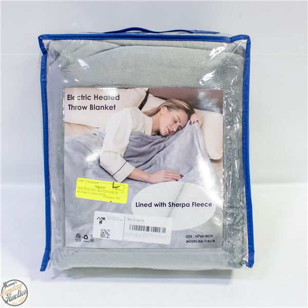 NEW ELECTRIC HEATED THROW BLANKET LINED WITH