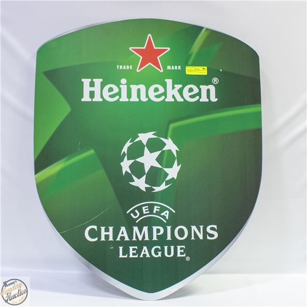 HEINEKEN MEDAL DISPLAY UEFA CHAMPIONS 34" X 27"